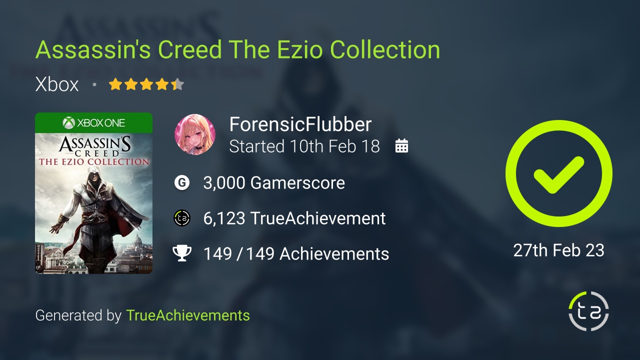 Assassin's Creed The Ezio Collection achievement summary